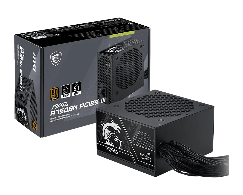 MSI FUENTE MAG A750BN PCIE5 III 750W BRONZE