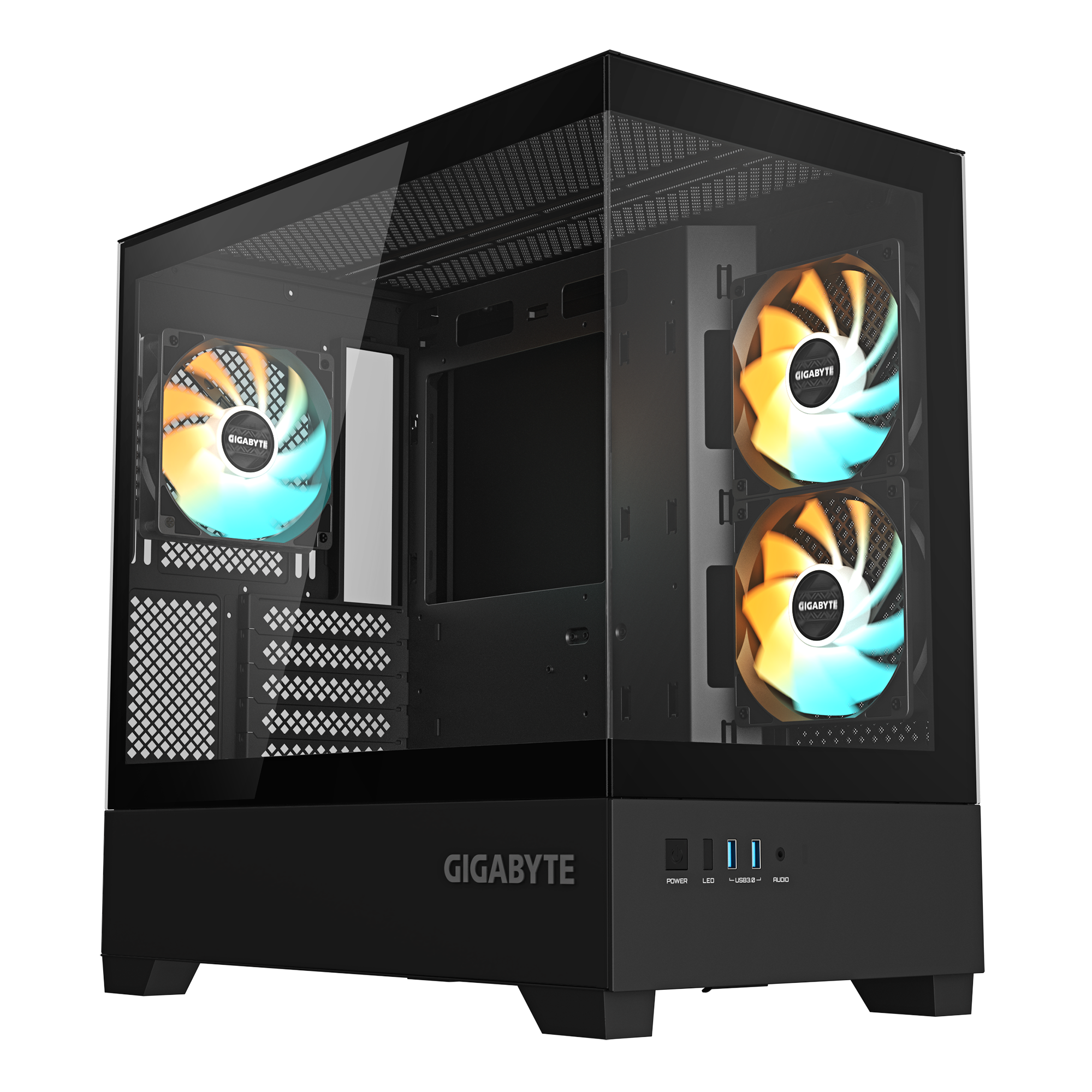 GABINETE GIGABYTE C201P BLACK M-ATX X3 FAN