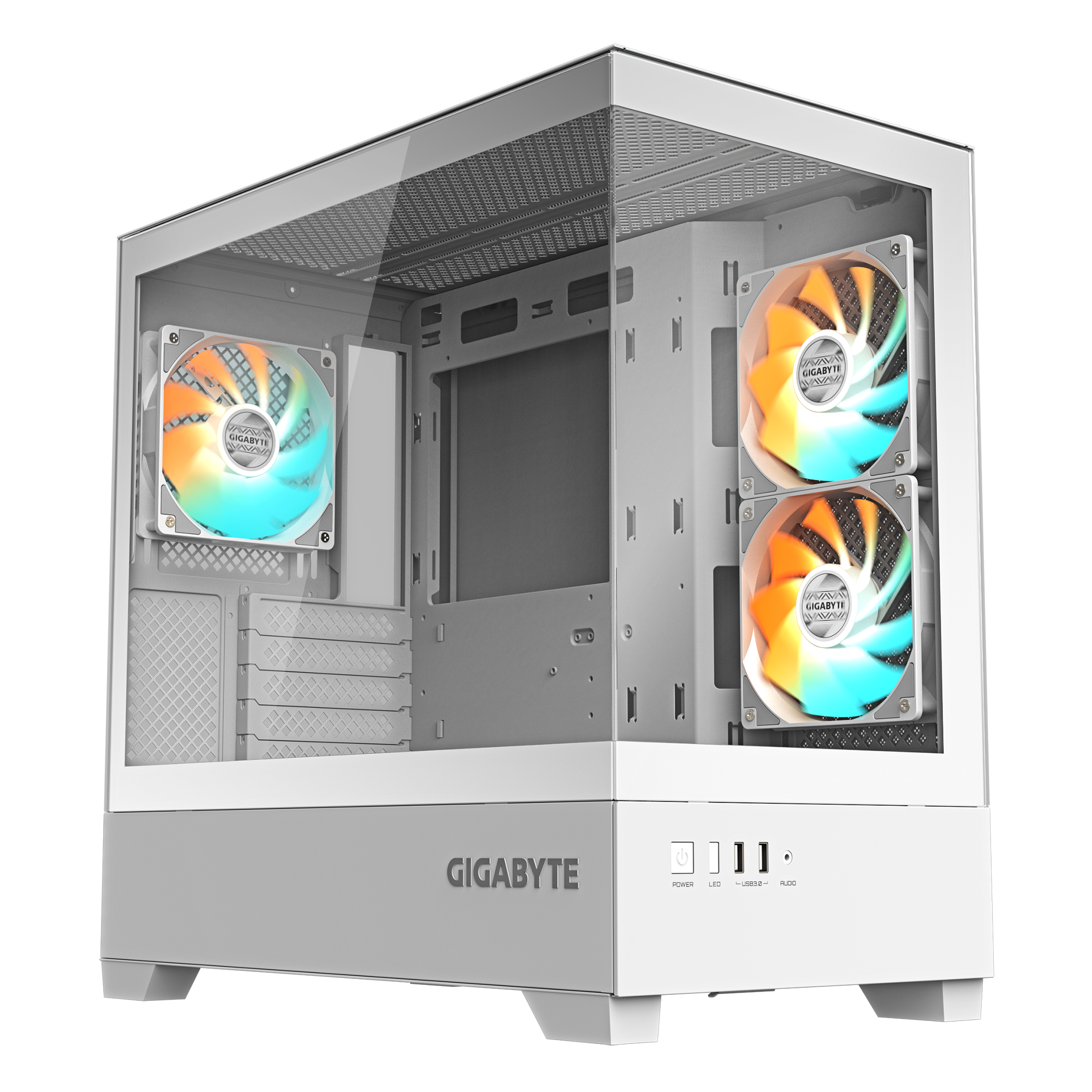 GABINETE GIGABYTE C201P WHITE M-ATX X3 FAN