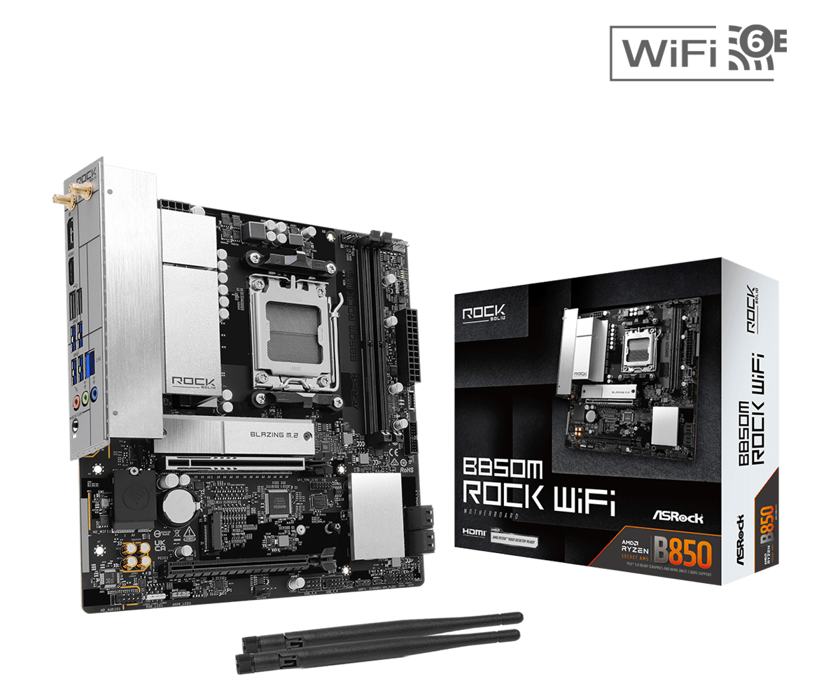ASROCK PLACA MADRE B850M ROCK WIFI
