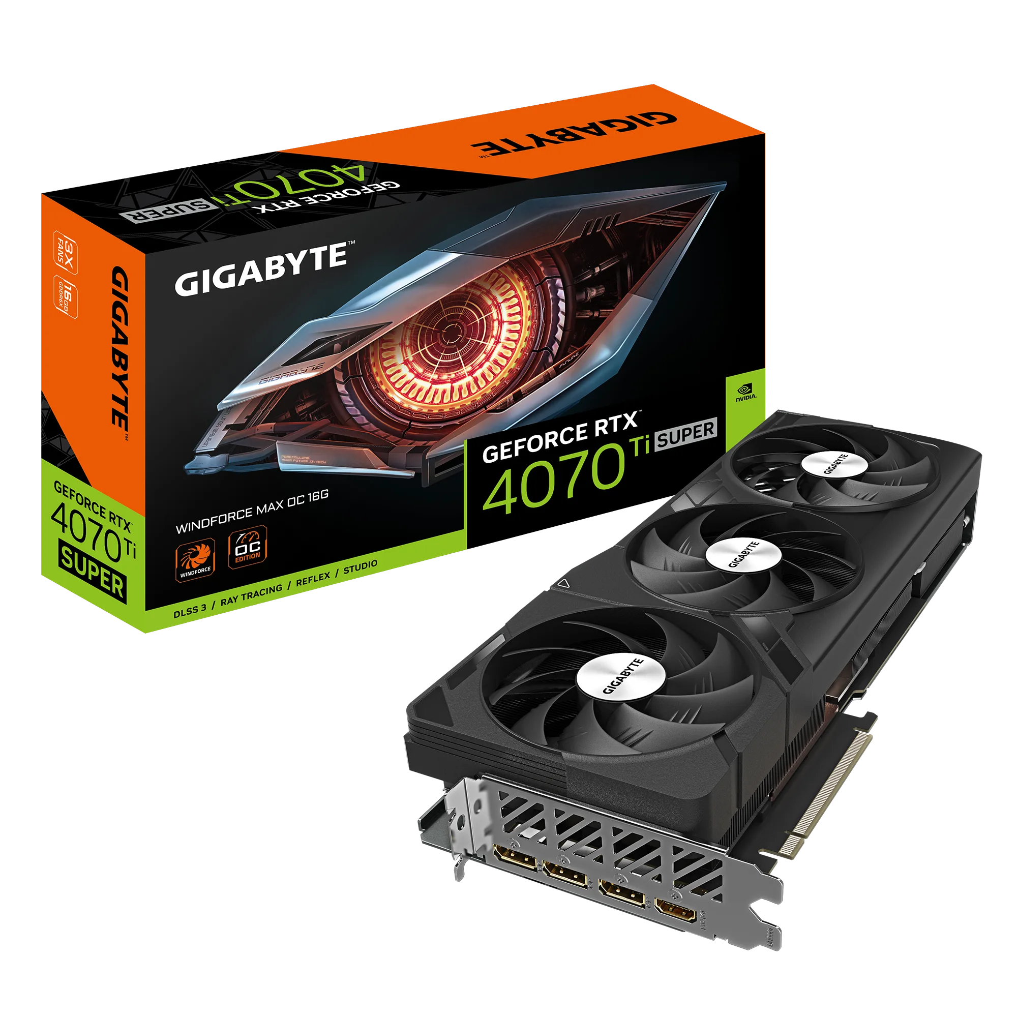 PLACA DE VIDEO GIGABYTE RTX 4070TI SUPER WINDFORCE MAX OC 16GB