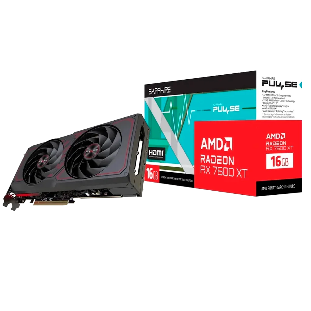 PLACA DE VIDEO SAPPHIRE RX 7600XT PULSE GAMING 16GB