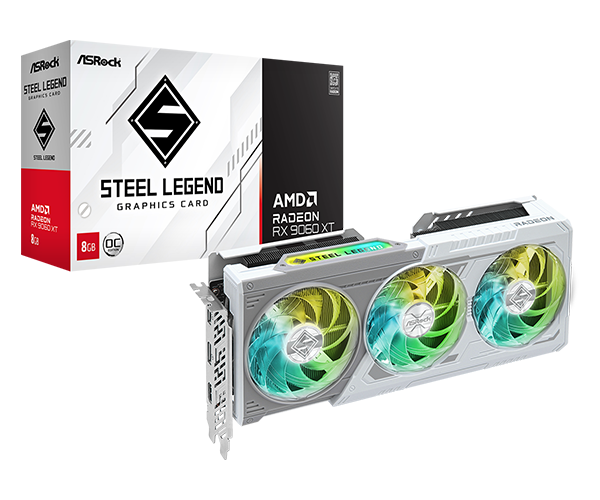 PLACA DE VIDEO ASROCK RX 9060XT STEEL LEGEND 16GB OC