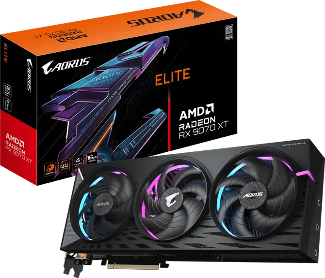 AORUS PLACA DE VIDEO RX 9070XT ELITE 16GB