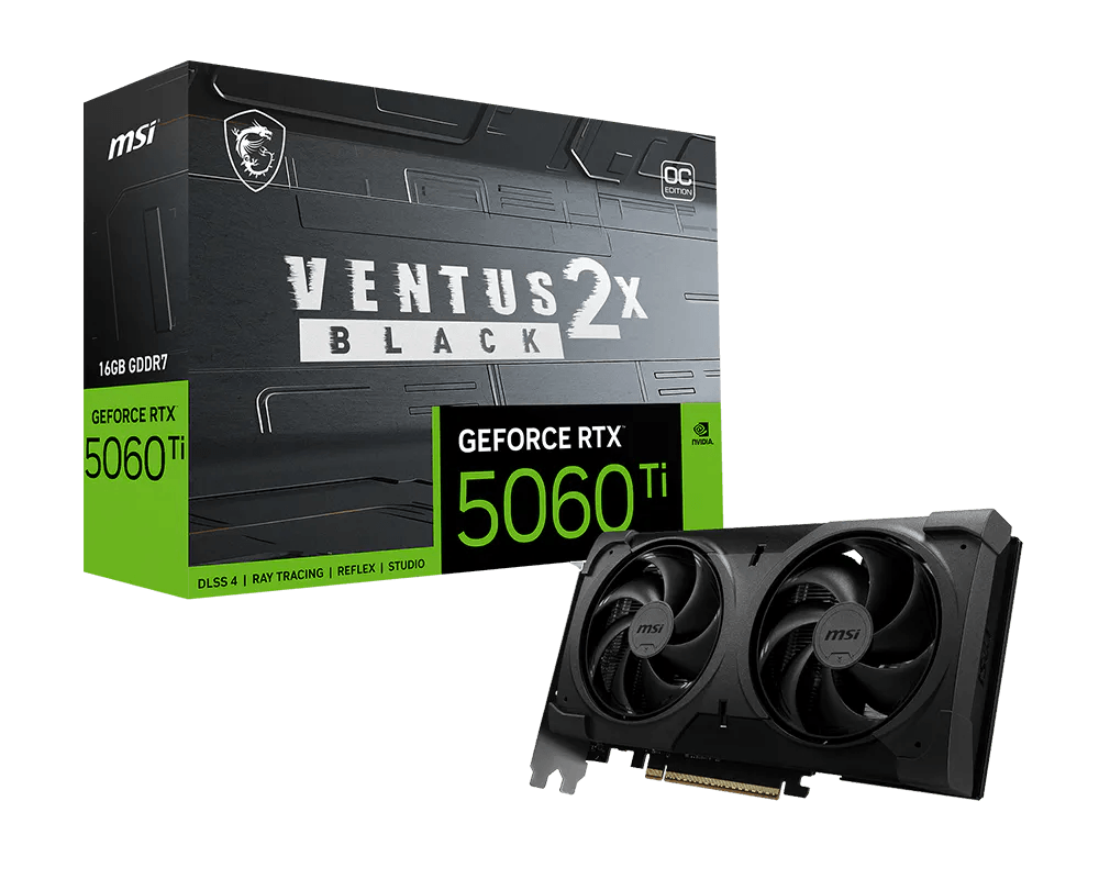 PLACA DE VIDEO MSI RTX 5060TI VENTUS 2X 16GB BLACK